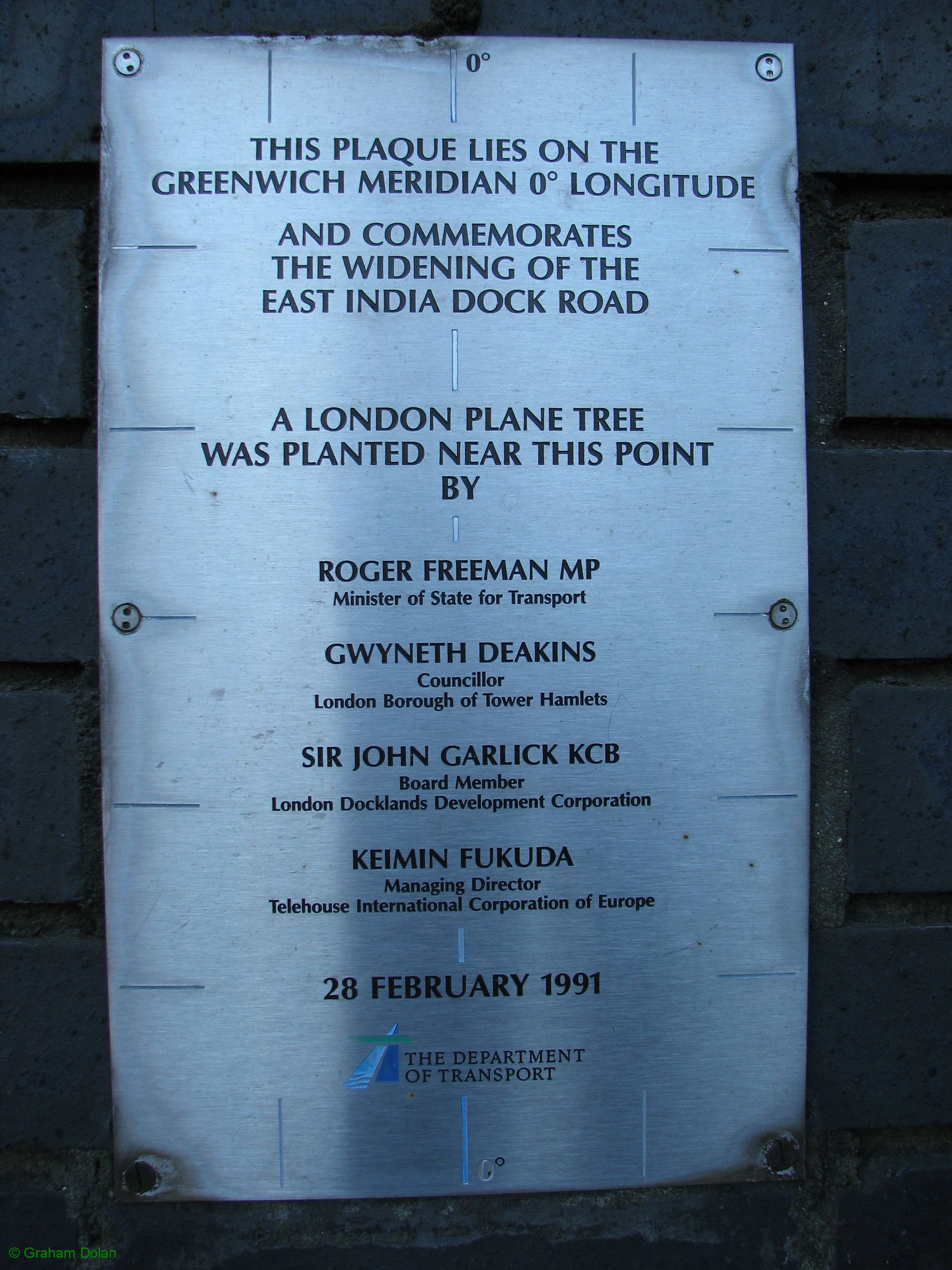 Greenwich Meridian Marker; England; LB Tower Hamlets; Poplar (E14)